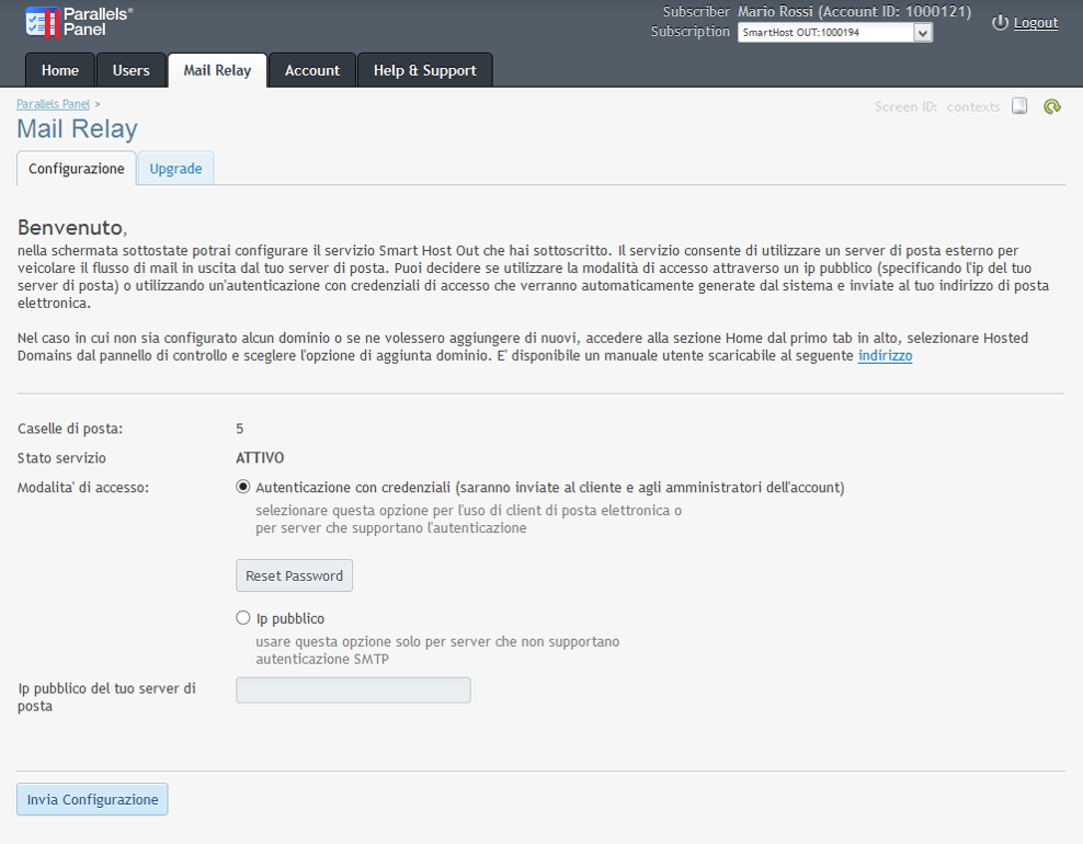 Customer Control Panel
